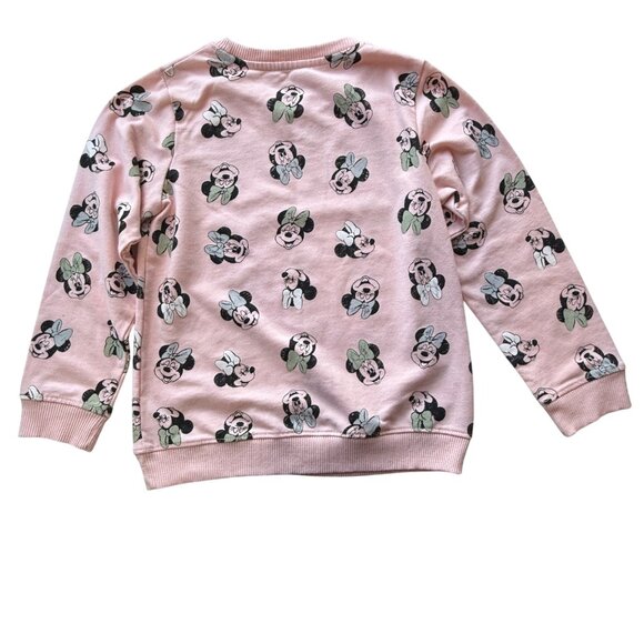 Disney Minnie Mouse Kids Sweatshirt Size 7 Pink & Gray Cotton Blend - Picture 2 of 7